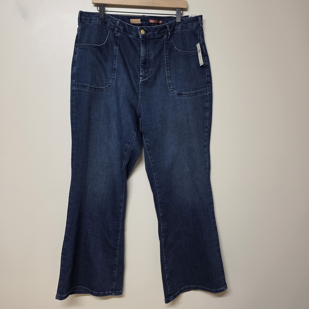Pilcro Anthropologie Plus 22W Bootcut Jeans Dark Wash Stretch Patch Pocket NWT